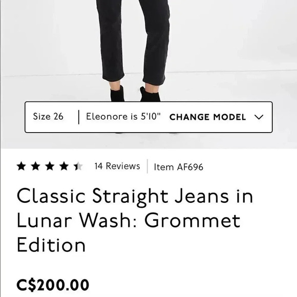 Madewell  | Classic Straight Jeans in Lunar Wash: Grommet Edition - Picture 6 of 15